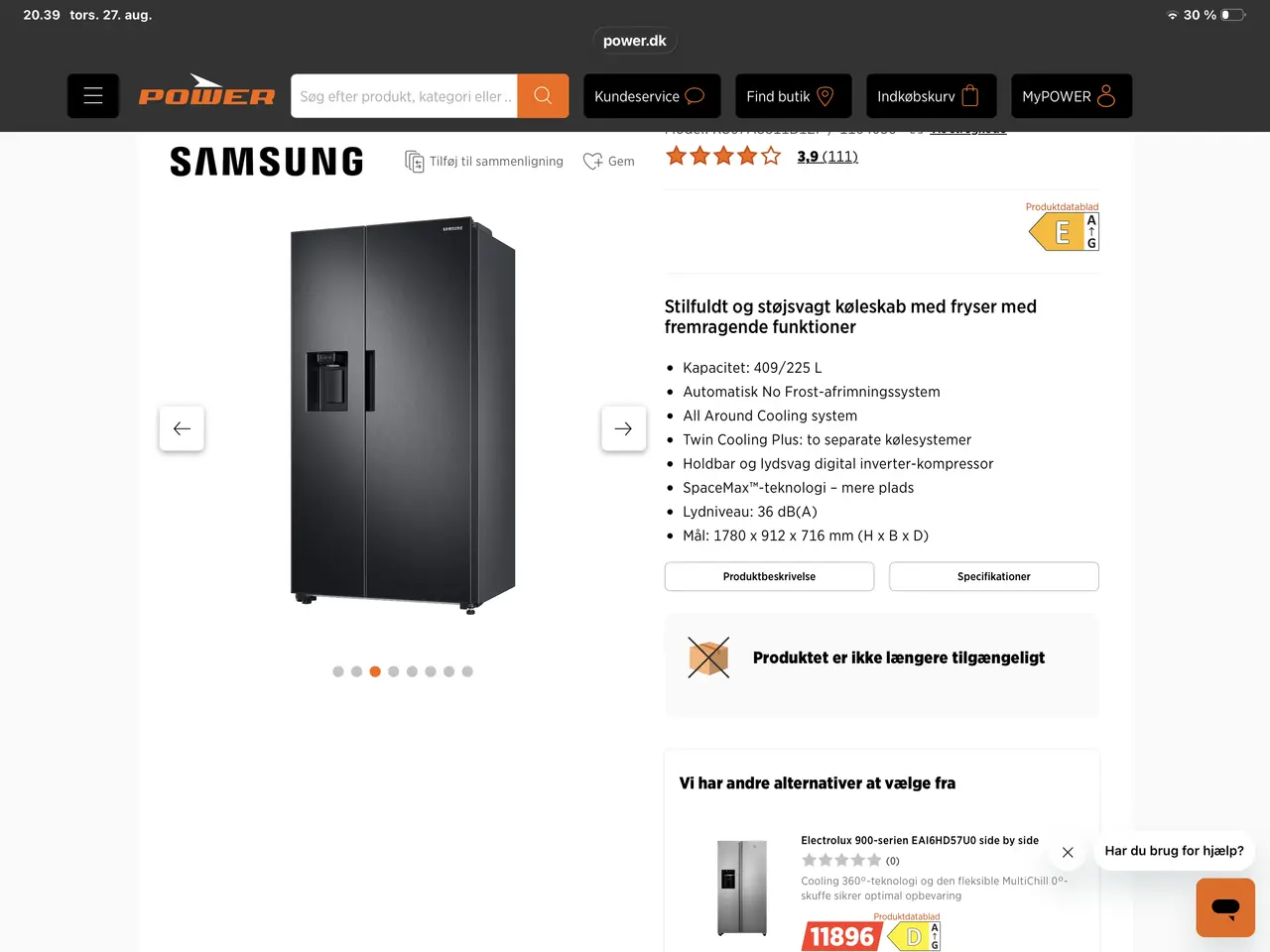 Billede 2 - Samsung Amerikanerkøleskab
