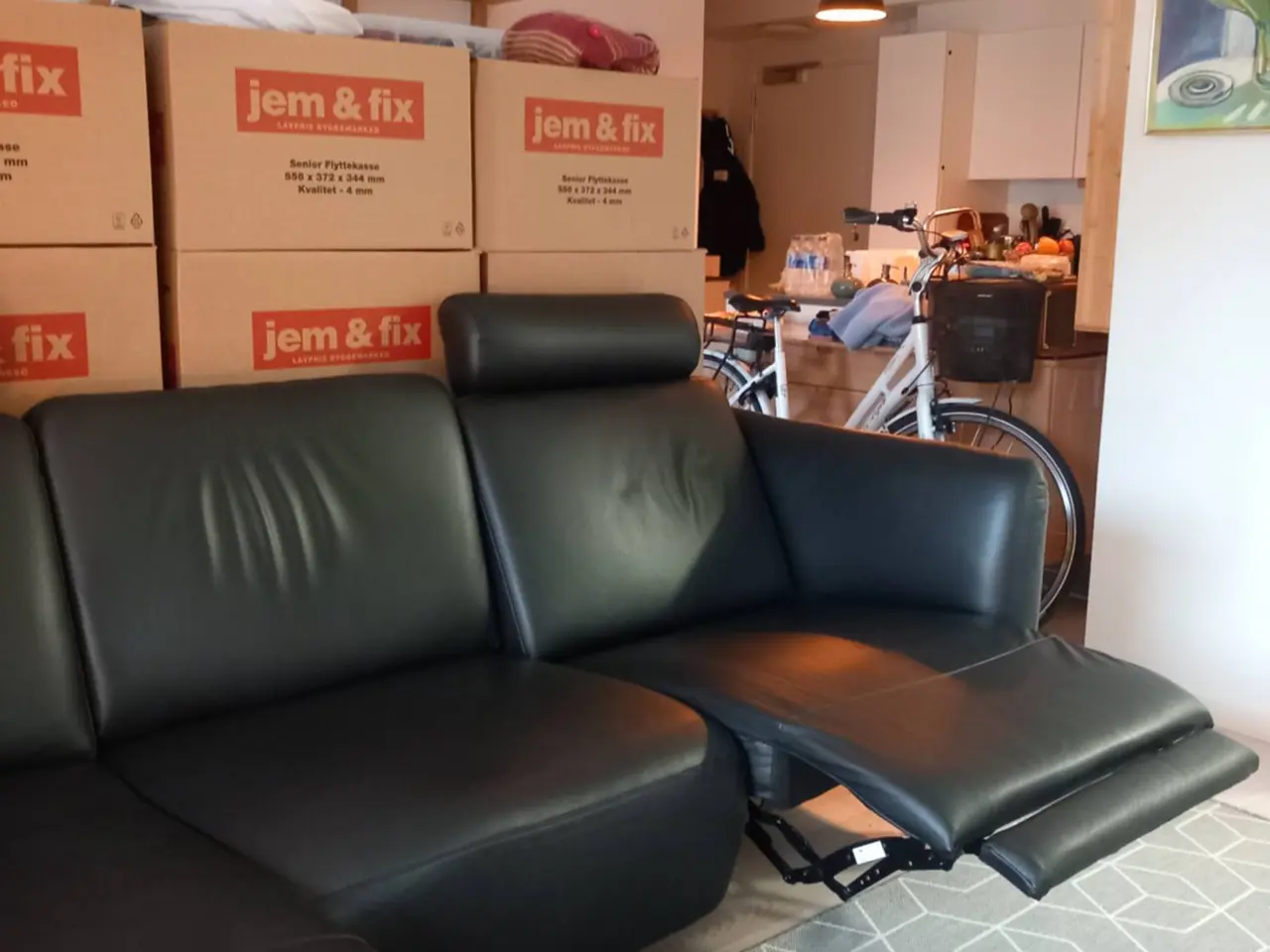 Billede 7 - Luksuriøs lædersofa med reclinerfunktion 
