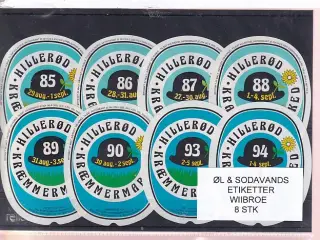 Øl og Sodavands Etiketter - Wiibroe - 8 Stk.