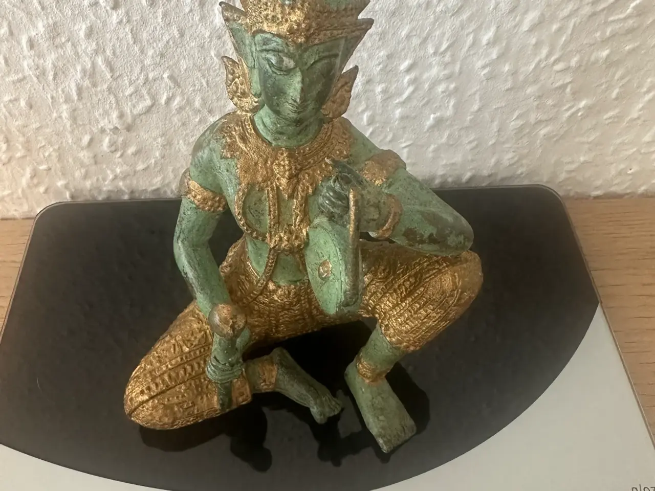 Billede 19 - 3 flotte orientalske metalfigurer – Buddha & musik