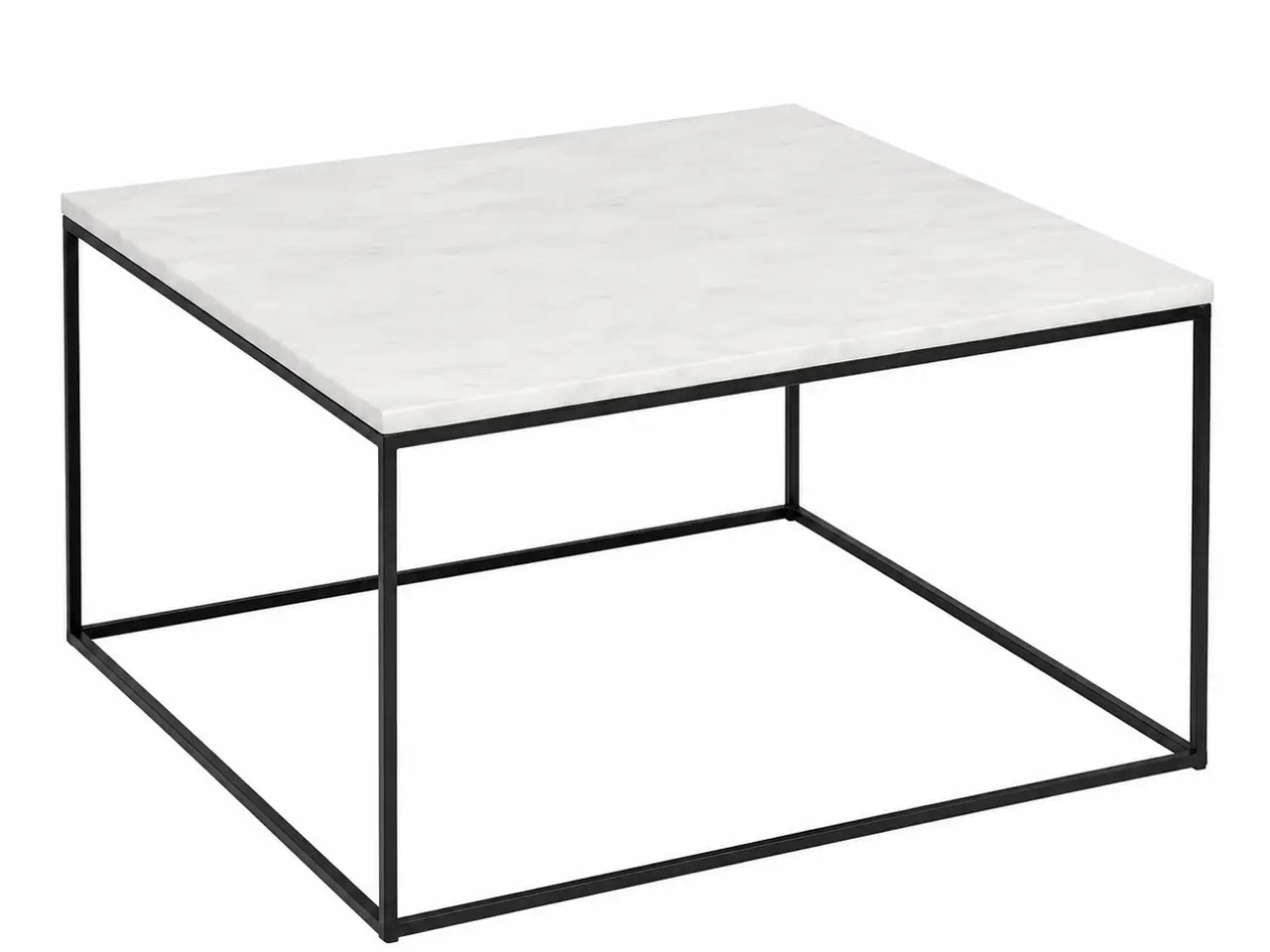 Billede 1 - Sofabord med marmor bordplade og sort metal stel