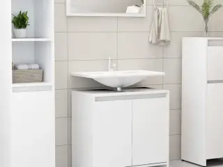 Badeværelsesskab 60x33x61 cm konstrueret træ hvid