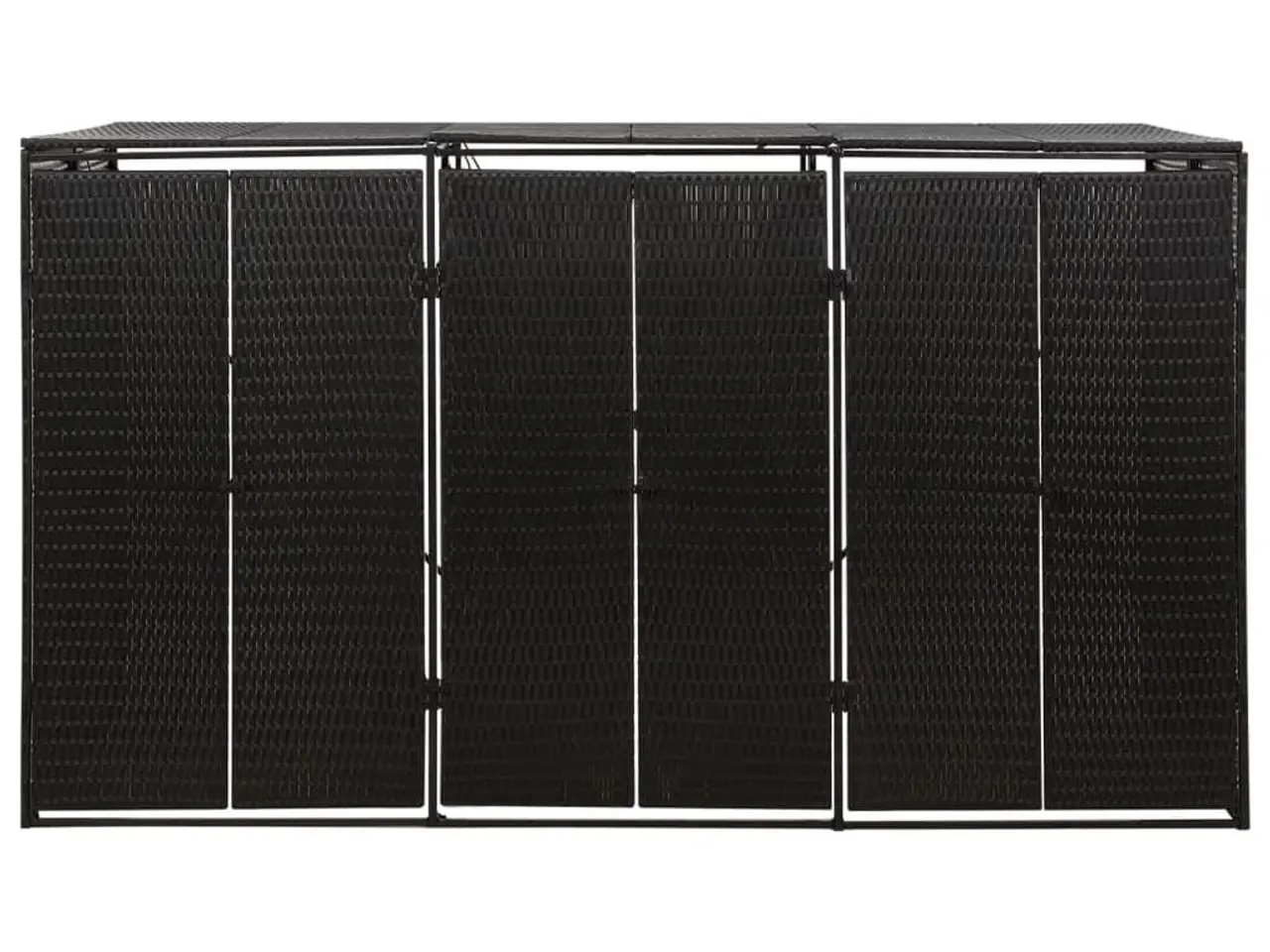 Billede 3 - Tredobbelt skraldespandsskjuler 207x80x117 cm polyrattan sort