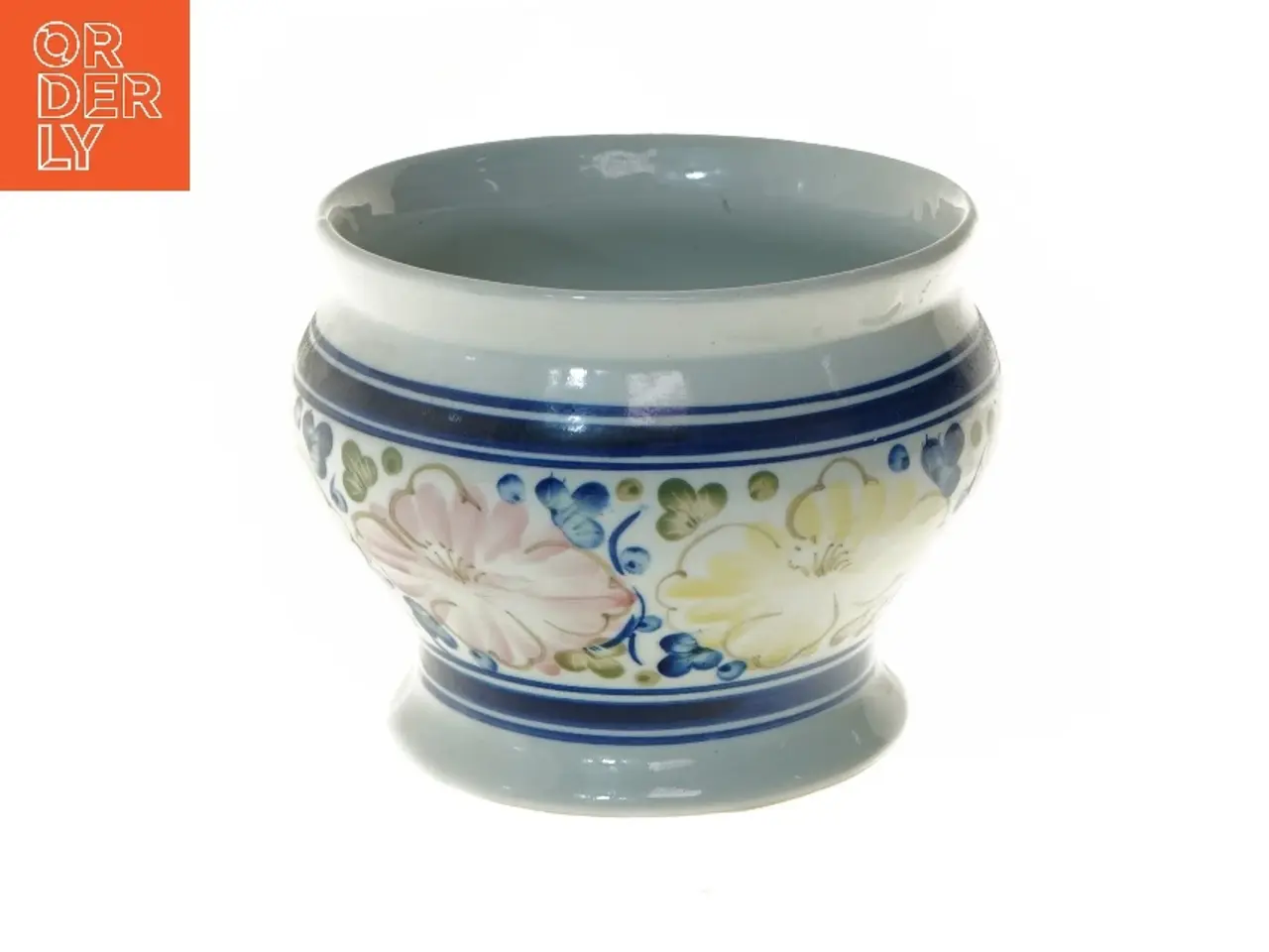 Billede 4 - Dekorativ og smuk vase med blomstermønster (str. Ø 17,5x14 cm)