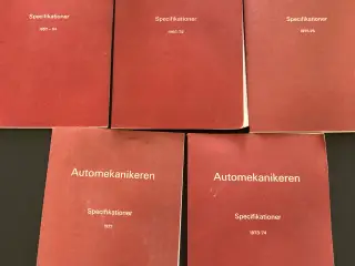 Automekanikeren specifikationer fra 1957 - 1977