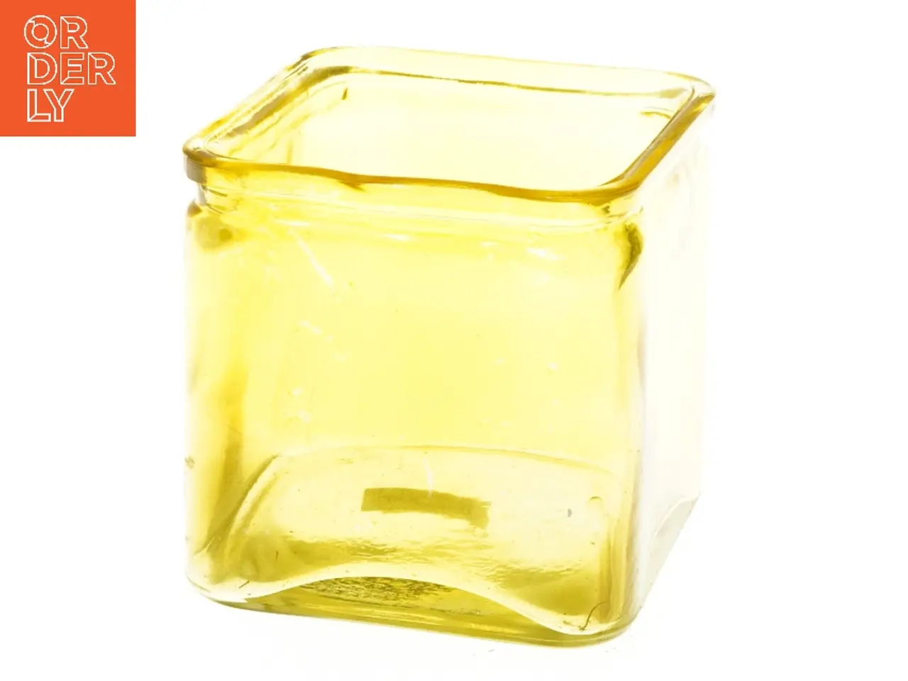 Billede 1 - Gul glasvase 12x12 cm (str. 12x12x12 cm)