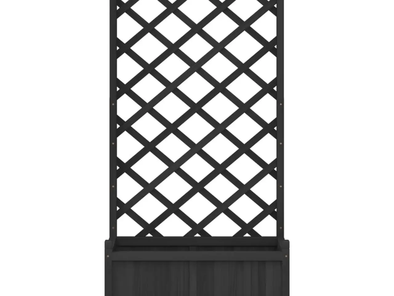 Billede 4 - Plantekasse med espalier og hjul massivt fyrretræ sort