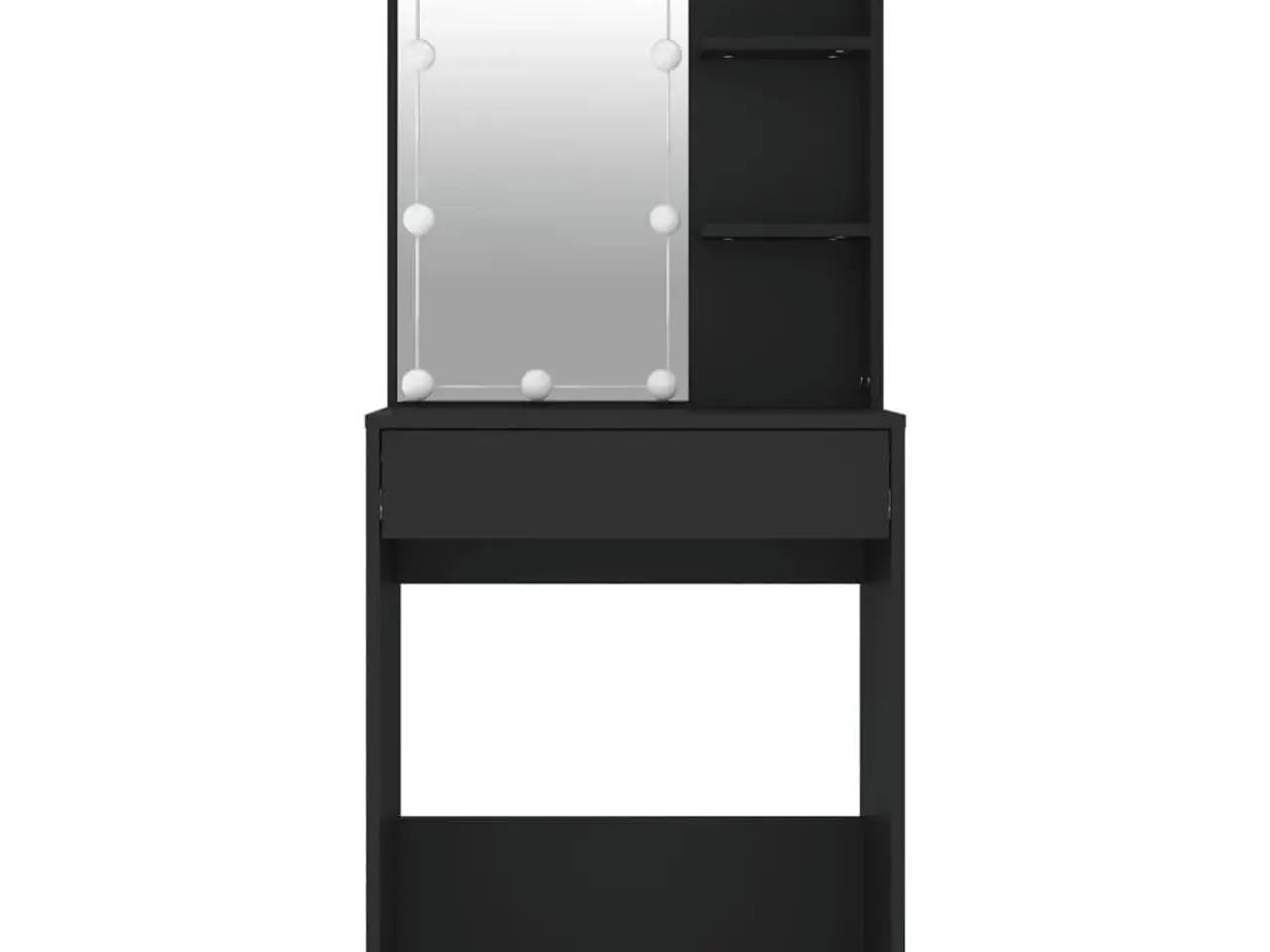 Billede 5 - Makeupbord med LED-lys 60×40×140 cm - sort