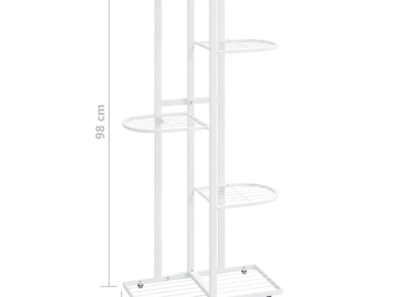 Billede 7 - Blomsterstativ i 5 niveauer - hvid, 43 x 22 x 98 cm