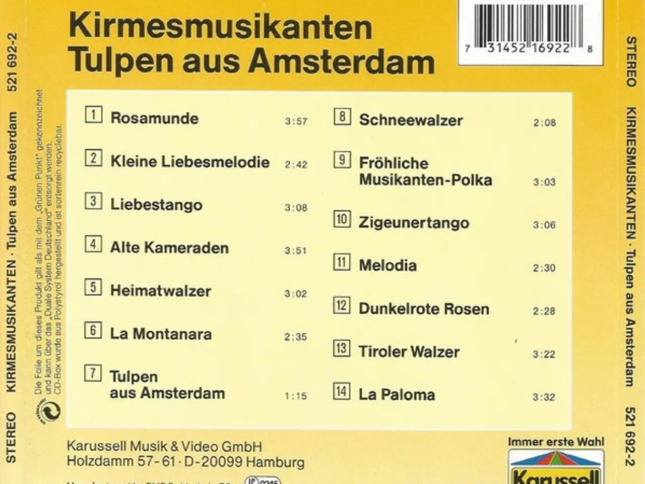 Billede 2 - Kirmesmusikanten* – Tulpen Aus Amsterdam – CD