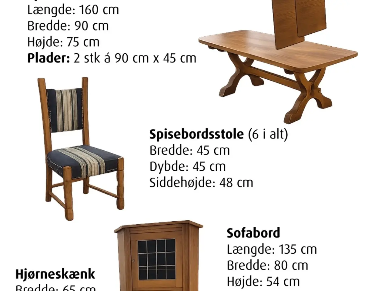Billede 1 - Flotte egetræsmøbler - Gi’ et bud!