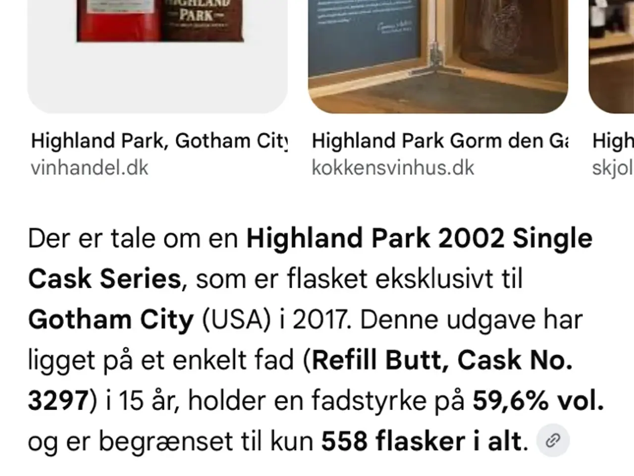Billede 2 - Highland Park 2002 Gotham City Single Cask whisky,