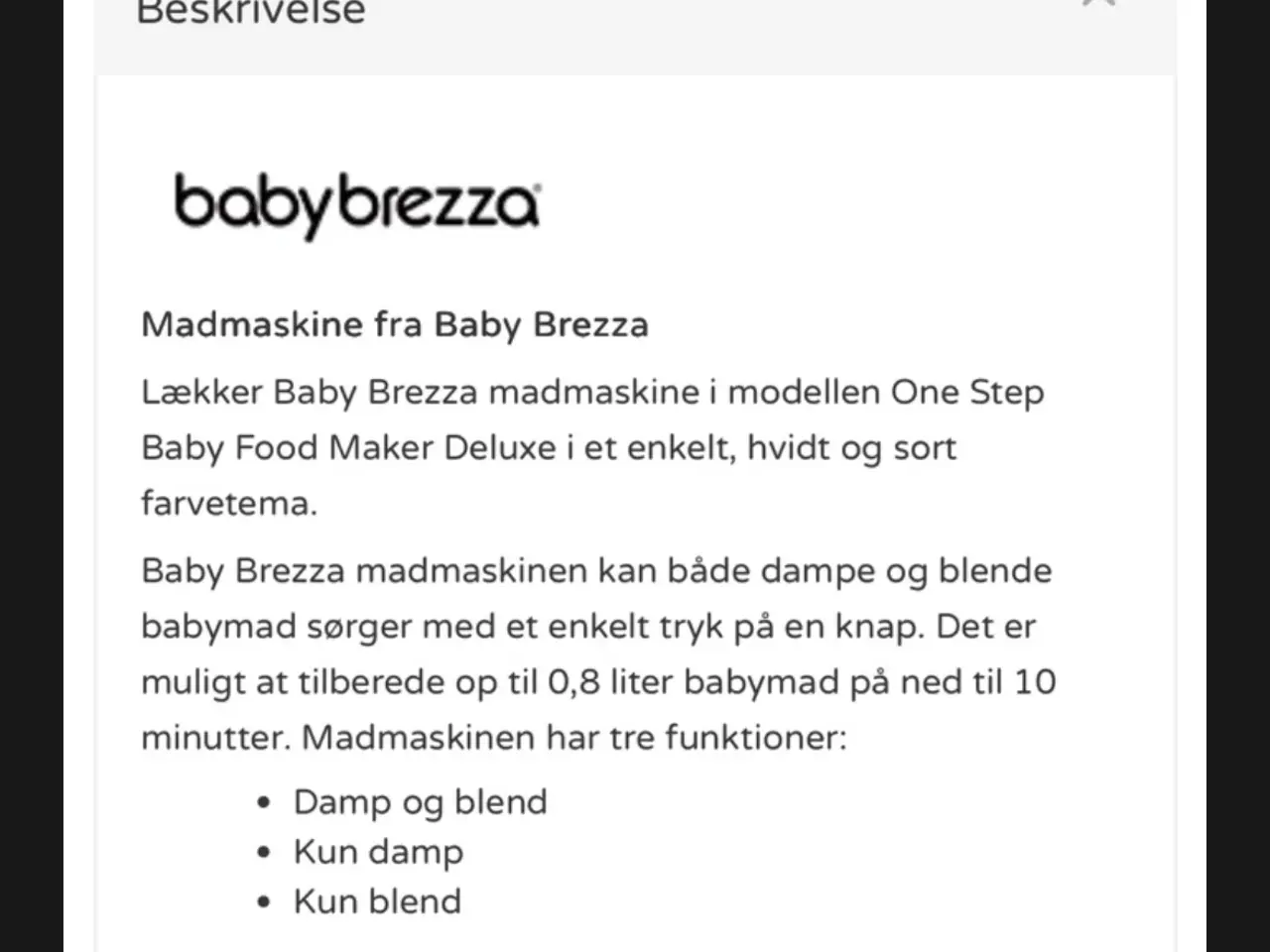 Billede 2 - Baby Brezza foodprocessor