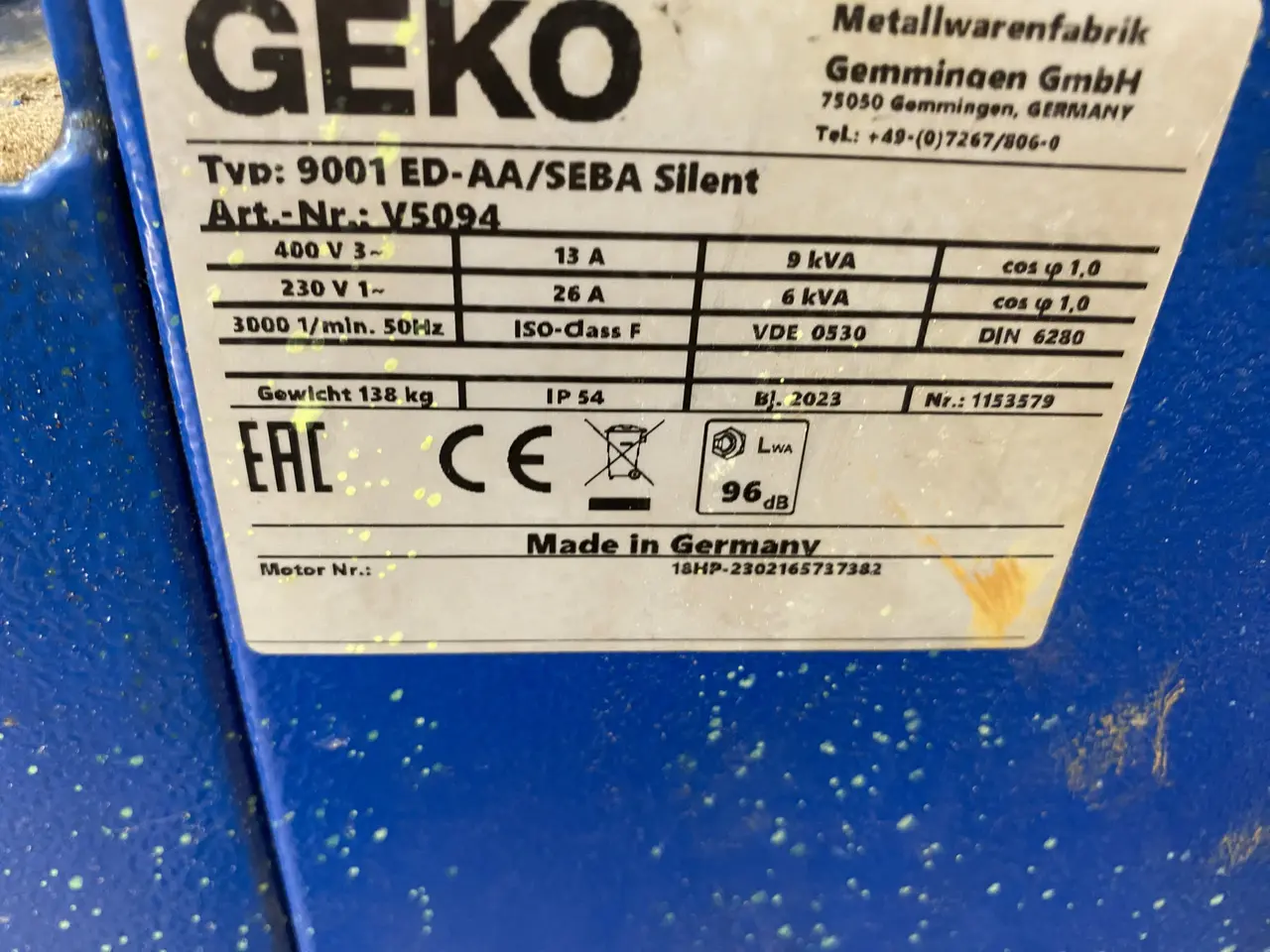 Billede 3 - Benzin Generator GEKO 9001 Silent