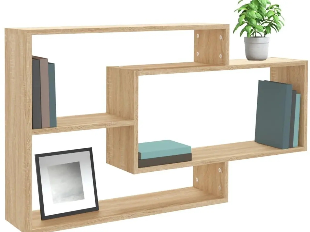 Billede 3 - Væghylder 104x20x58,5 cm konstrueret træ sonoma-eg