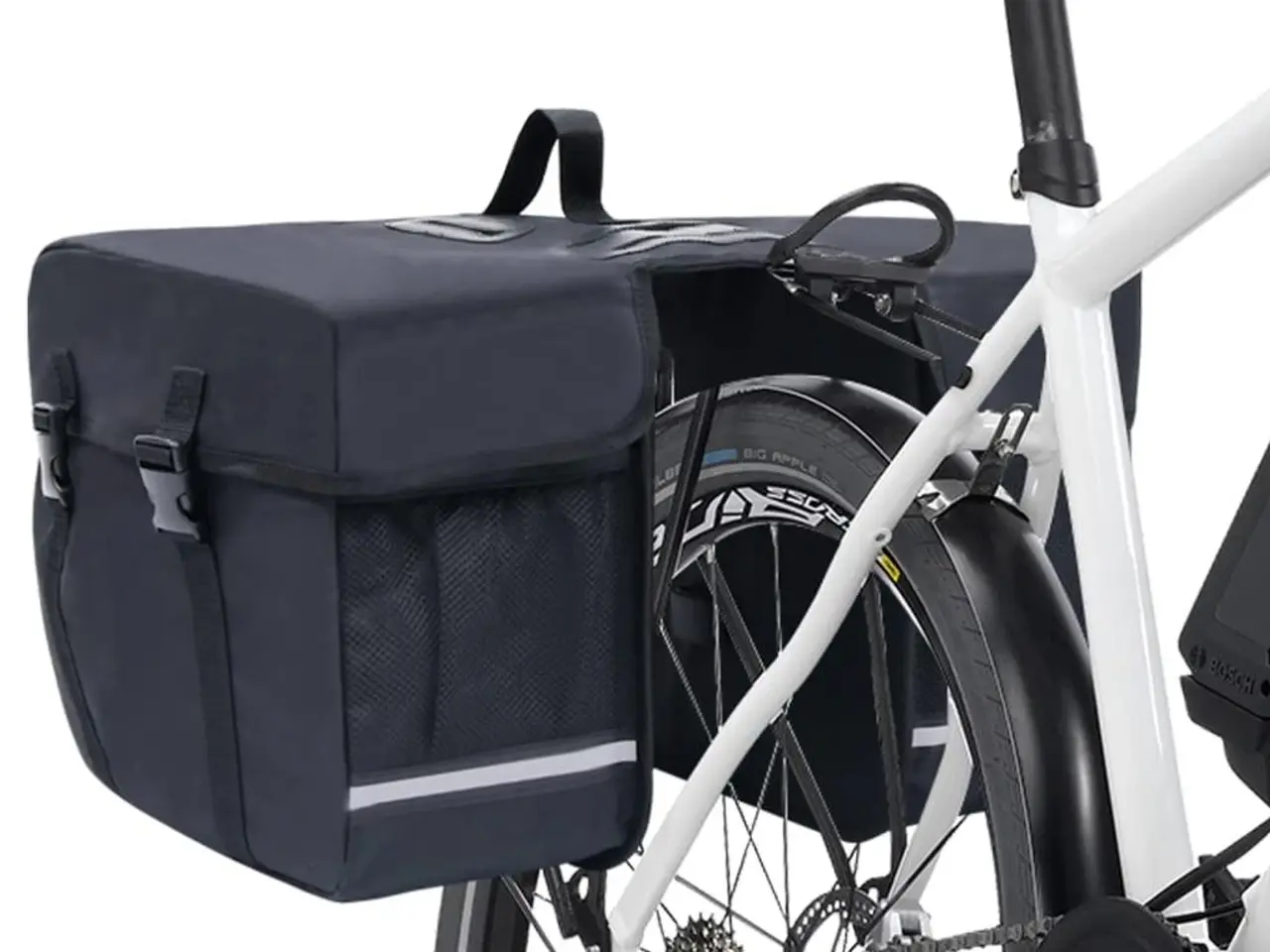 Billede 7 - Dobbelt cykeltaske til bagagebærer - vandtæt 35 l, sort