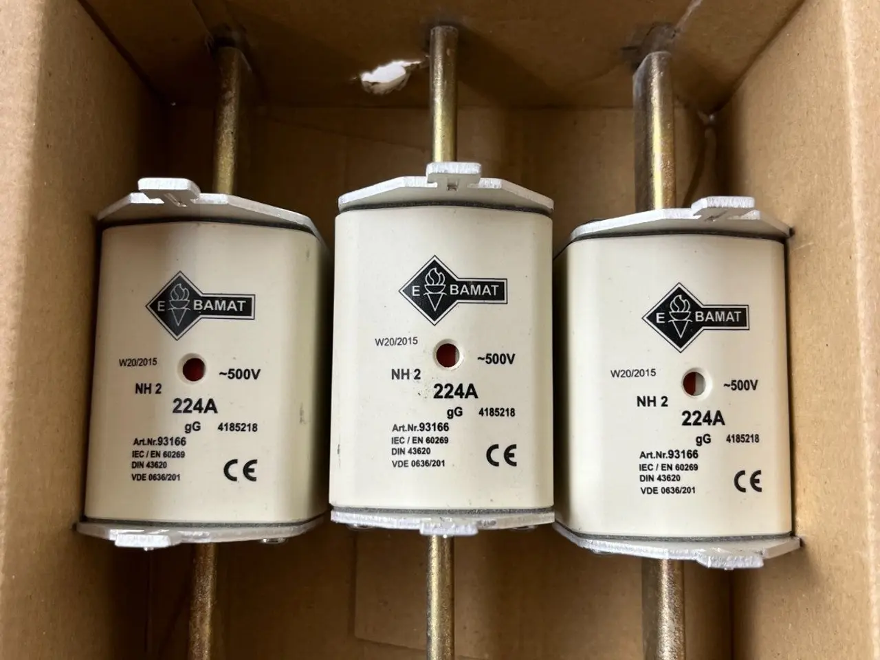 Billede 6 - NH2 Fuse 224A 500V gG Bals Bamat 93166 3pcs ny
