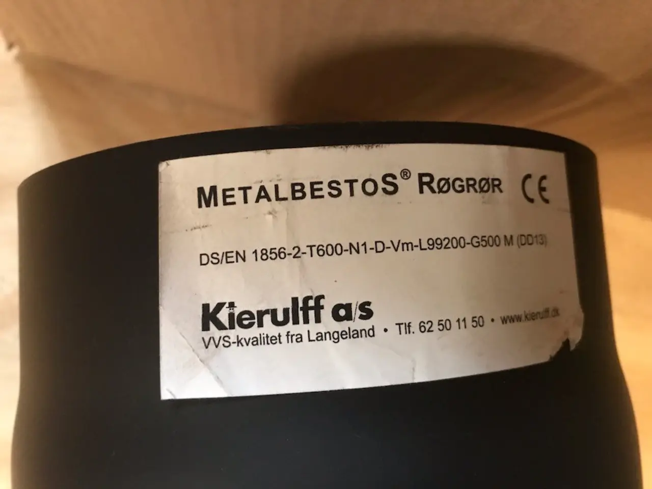 Billede 2 - Lige røgrør 100 mm langt