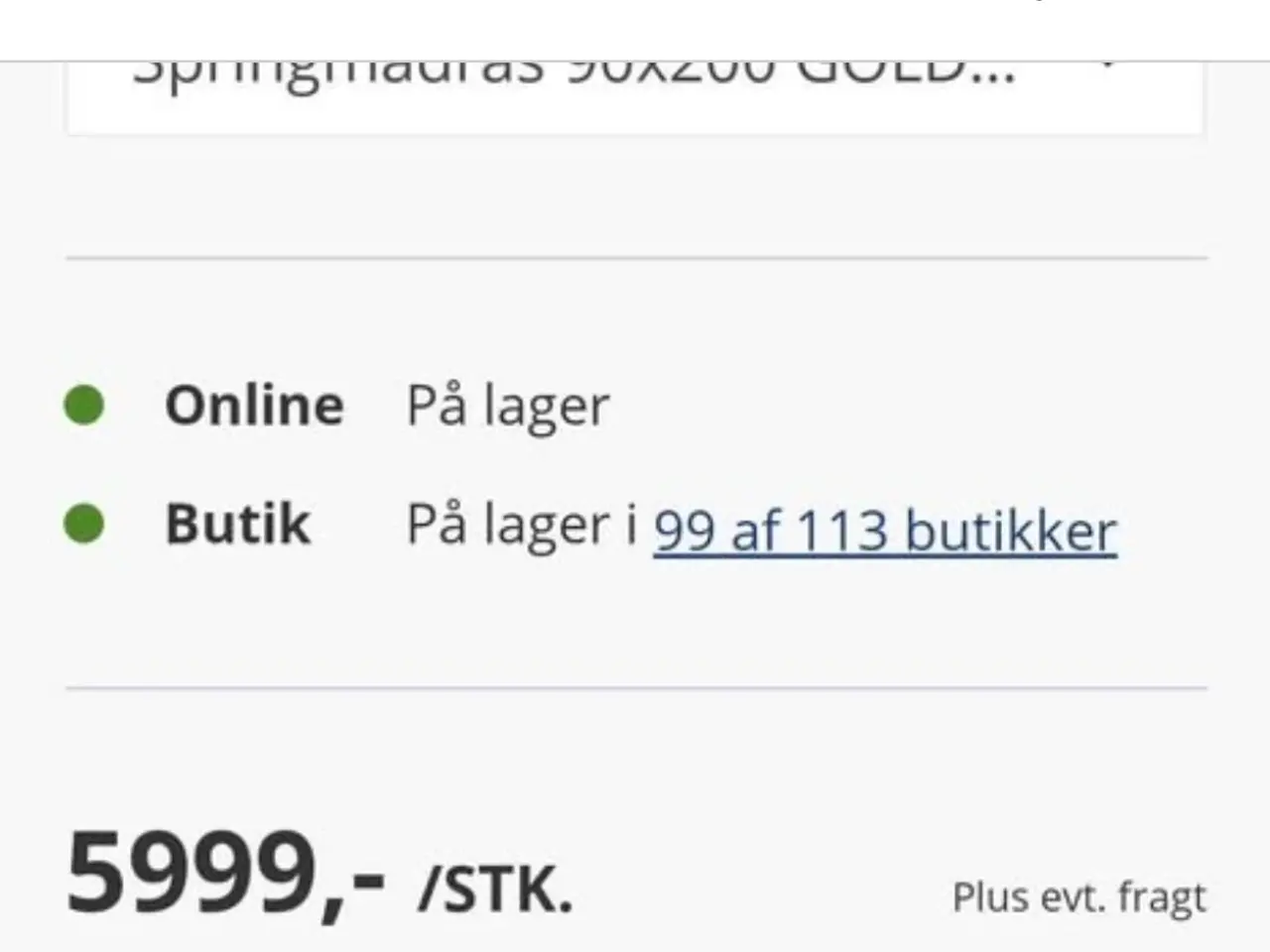 Billede 3 - Madrasser fra jysk Gold S55