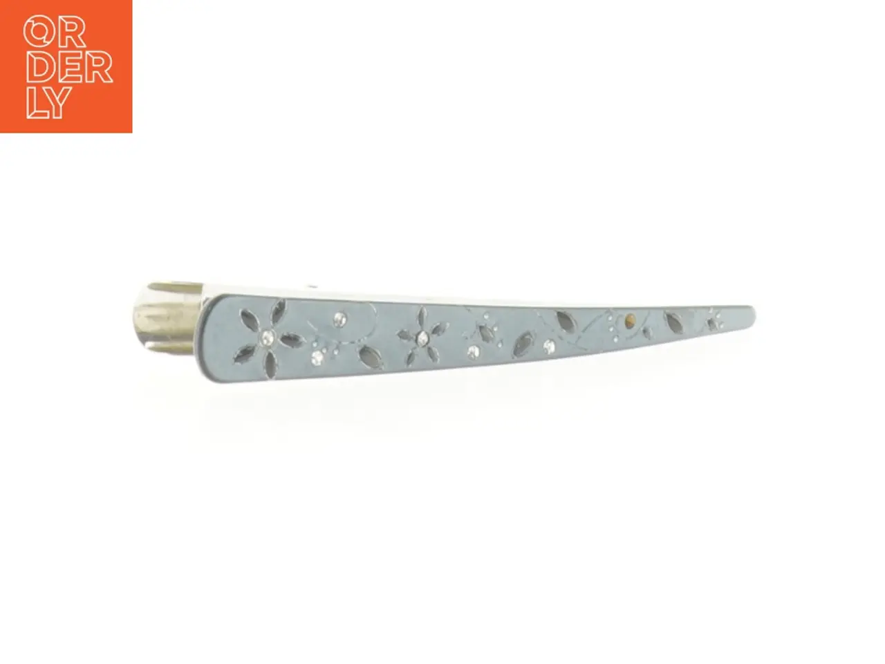 Billede 1 - Hårspænde med blomstermotiver (str. 13 x 3 x 1,5 cm)