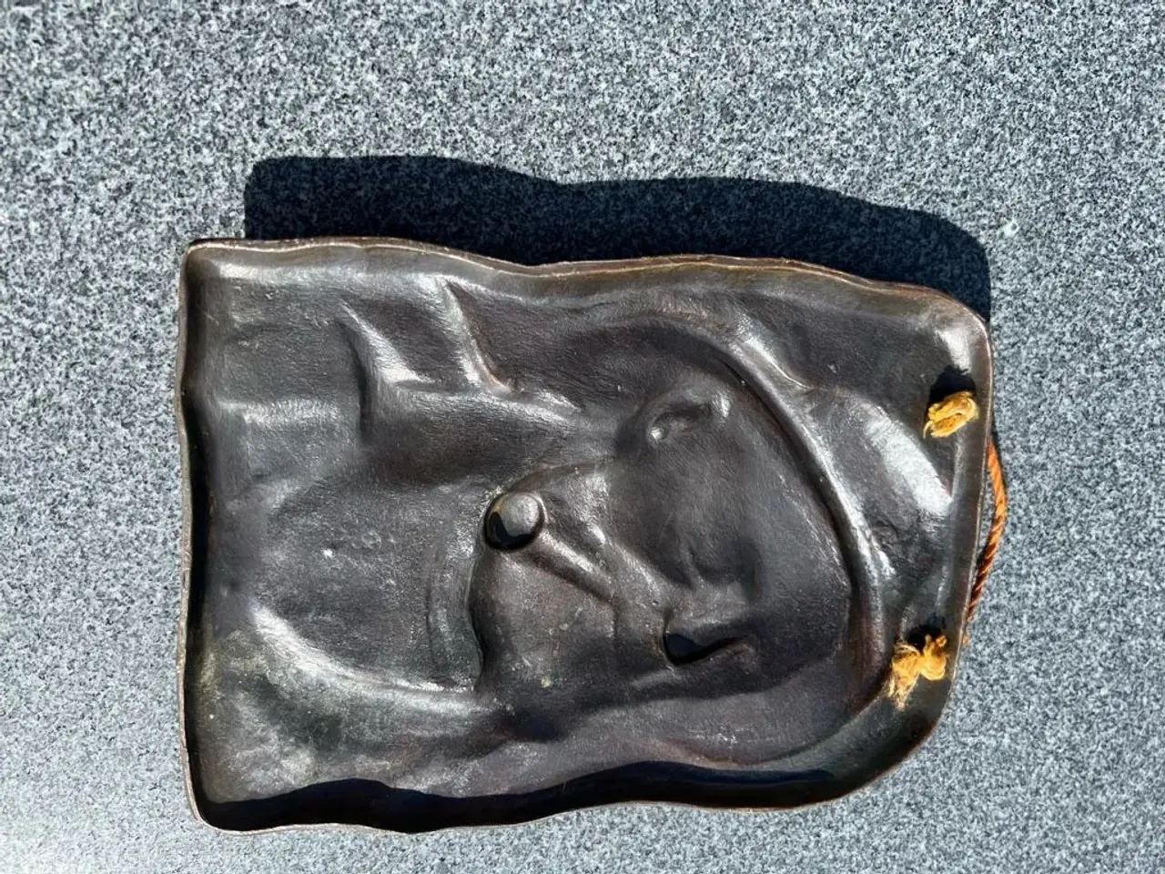 Billede 2 - Kobber platte med fiskermotiv