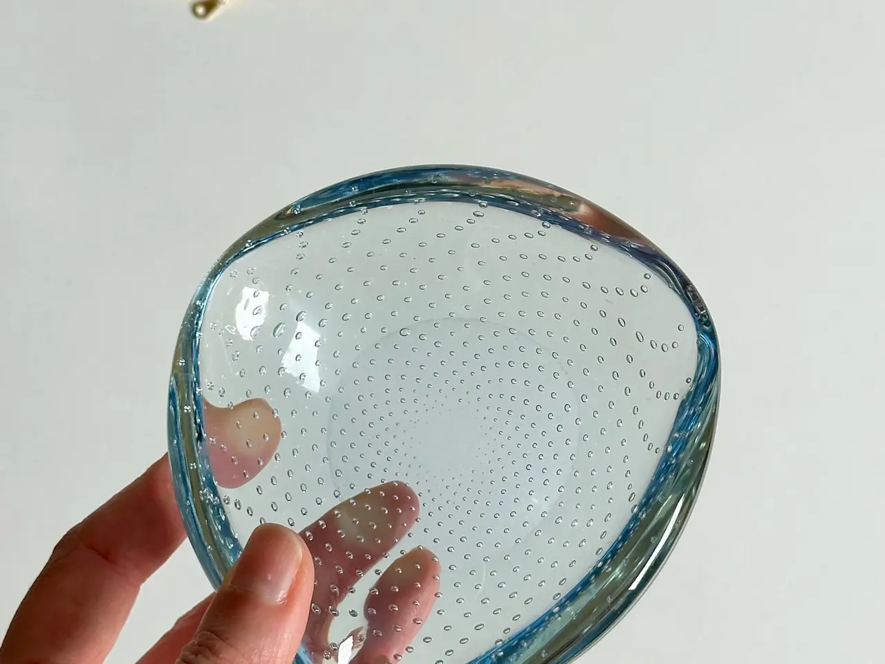 Billede 6 - Lyseblå glasskål m bobler