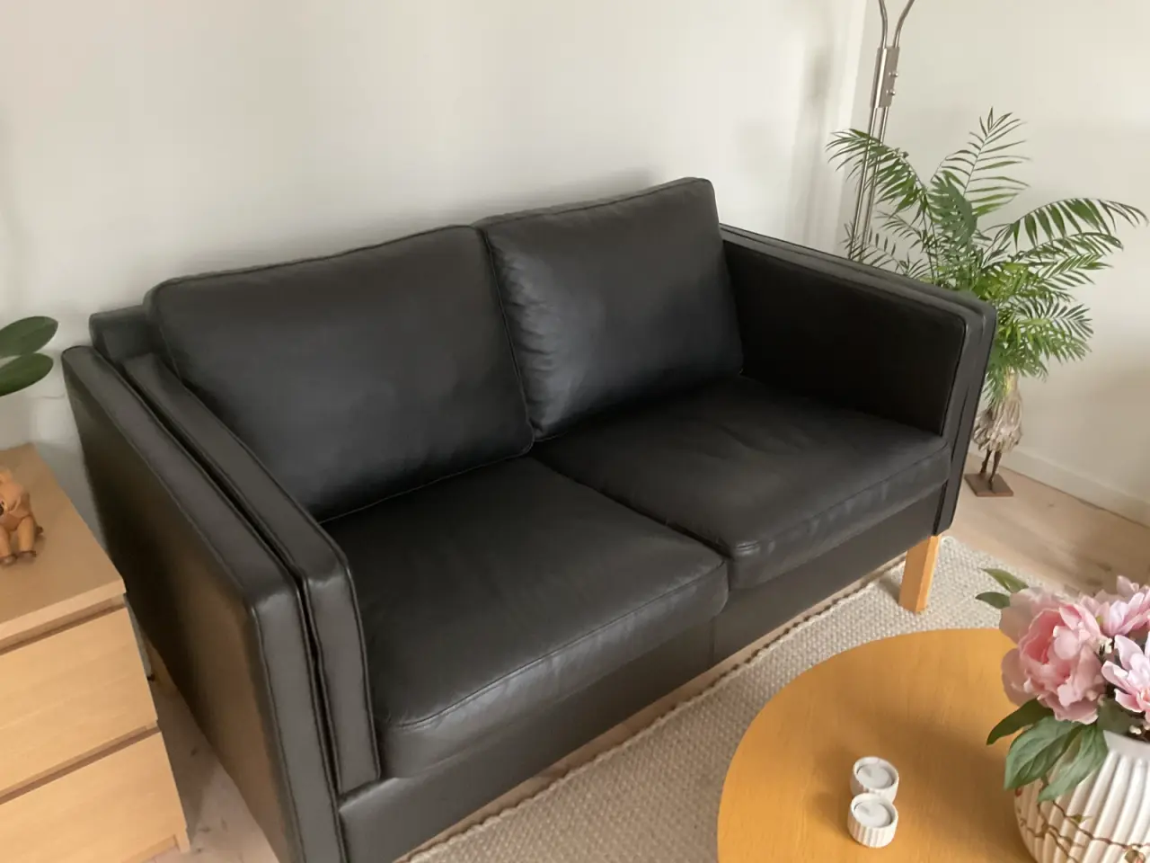 Billede 1 - Sofa i ægte læder på siddeflader