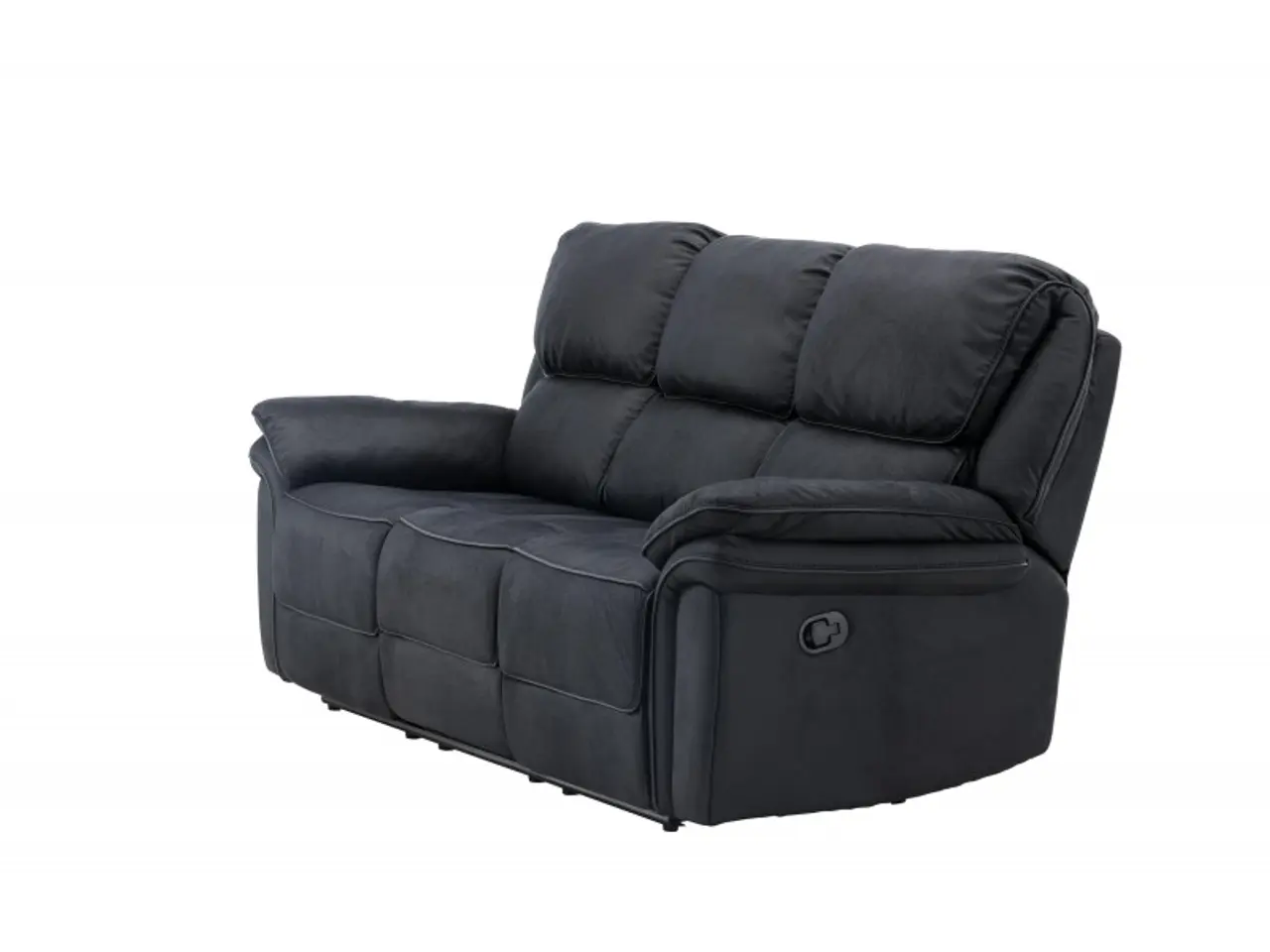 Billede 5 - Christopher 3 pers Recliner Sofa  - Sort Ruskindsblød mikrofiber