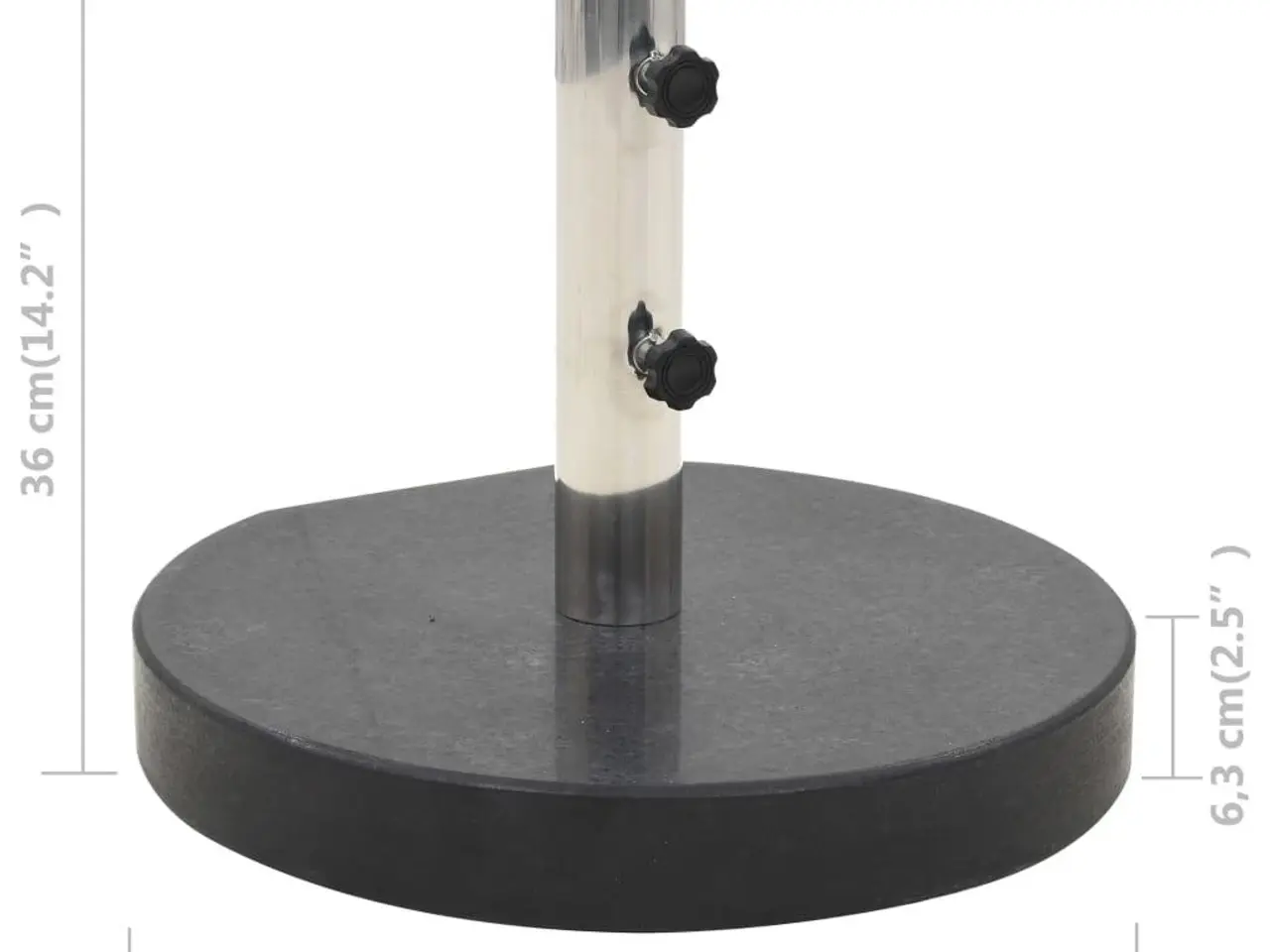 Billede 6 - Parasolfod i granit 30 kg - rund, sort