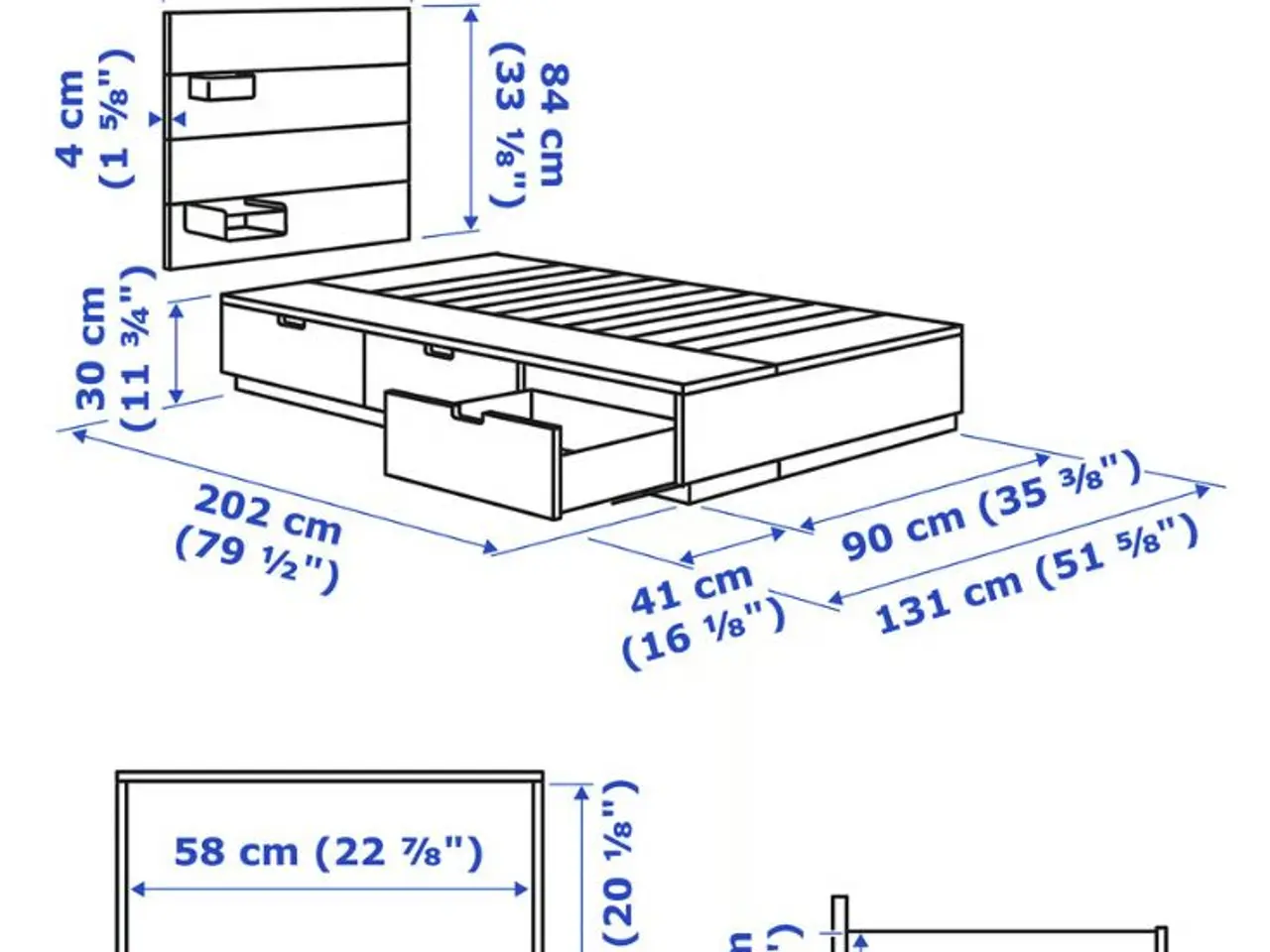 Billede 9 - IKEA Nordli, hvid seng med opbevaringsskuffer, sen