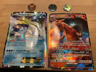 2 jumbo pokemon kort og 3 mønter