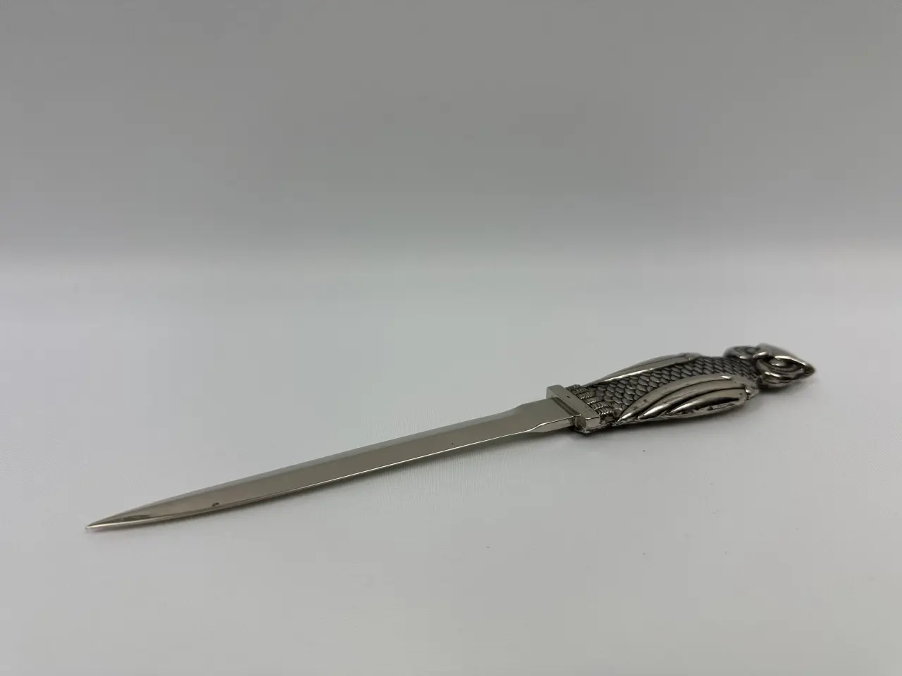Billede 3 - Vintage brevåbner / brevkniv i stål m. ugle