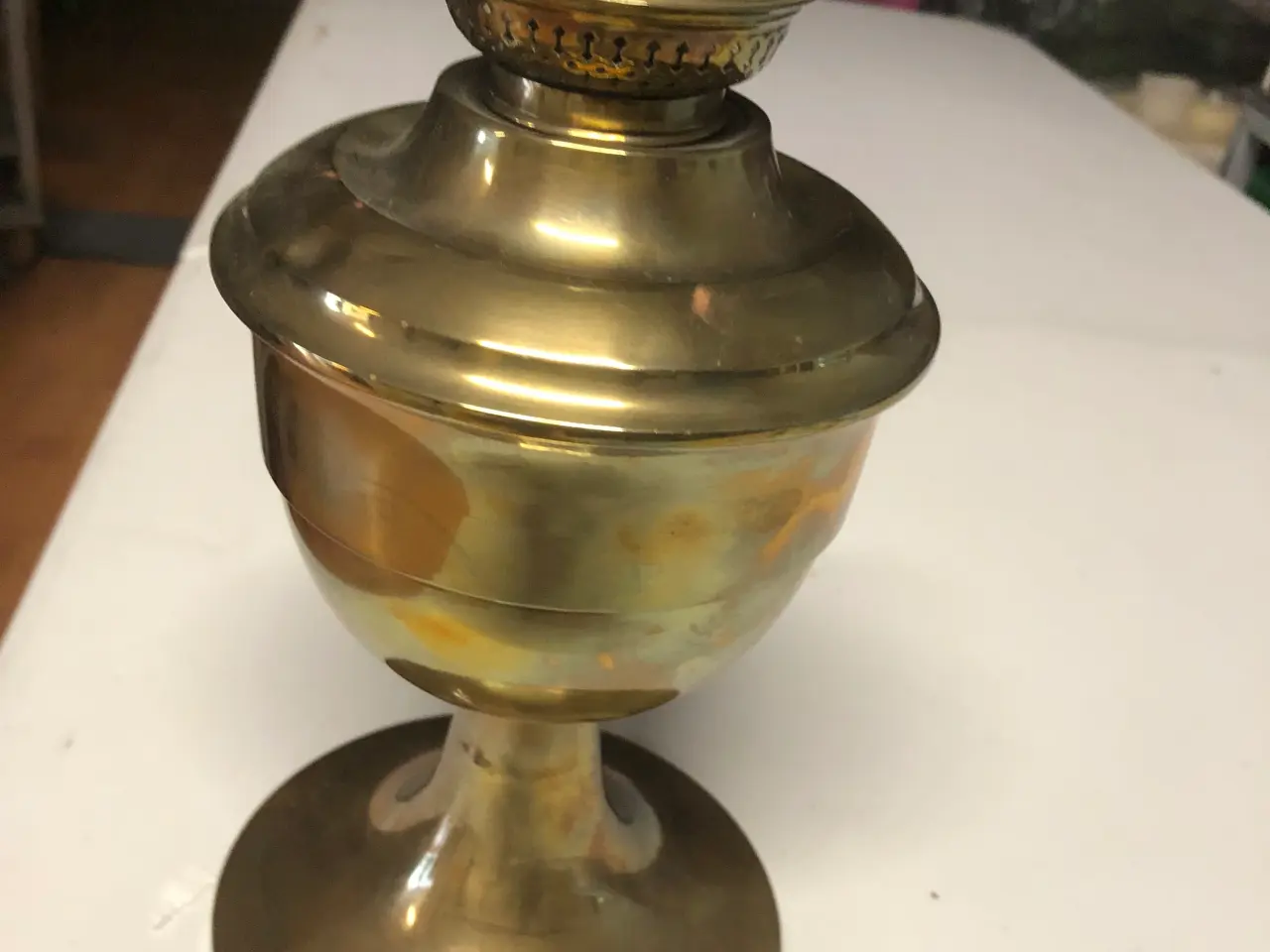 Billede 2 - Antik Messingolie lampe uden glas