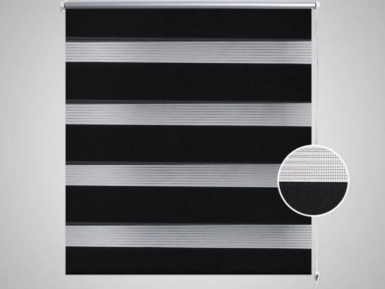 Billede 3 - Zebragardin 80,9 × 150 cm - stofbredde 76,7 cm, sort