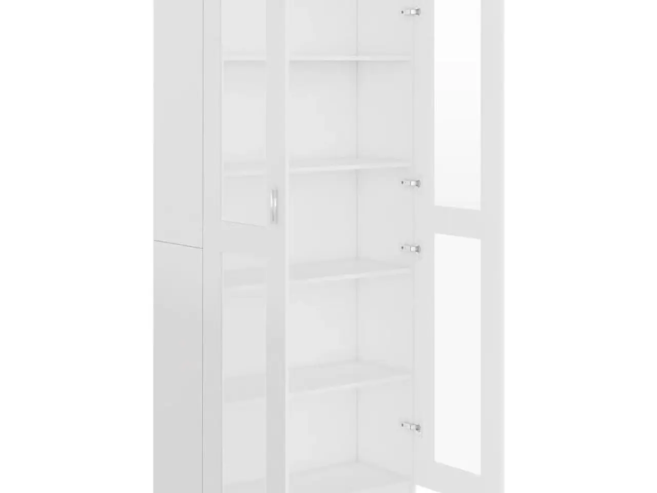 Billede 5 - Vitrineskab 82,5x30,5x185 cm konstrueret træ hvid