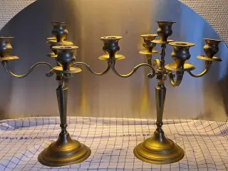 2 stk 5-armet messing stager