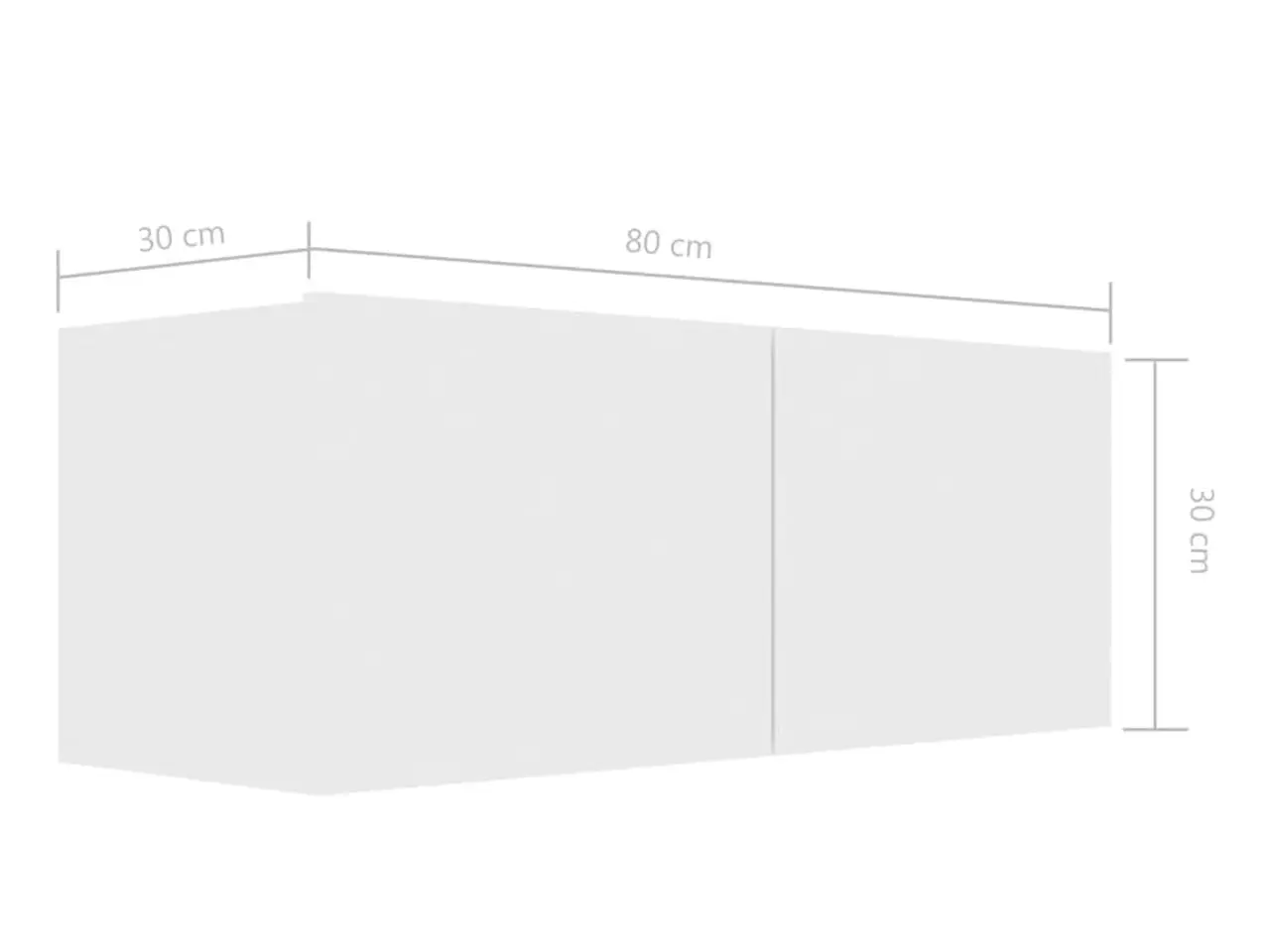 Billede 7 - Vægmonteret tv-bord 80×30×30 cm - hvid, konstrueret træ