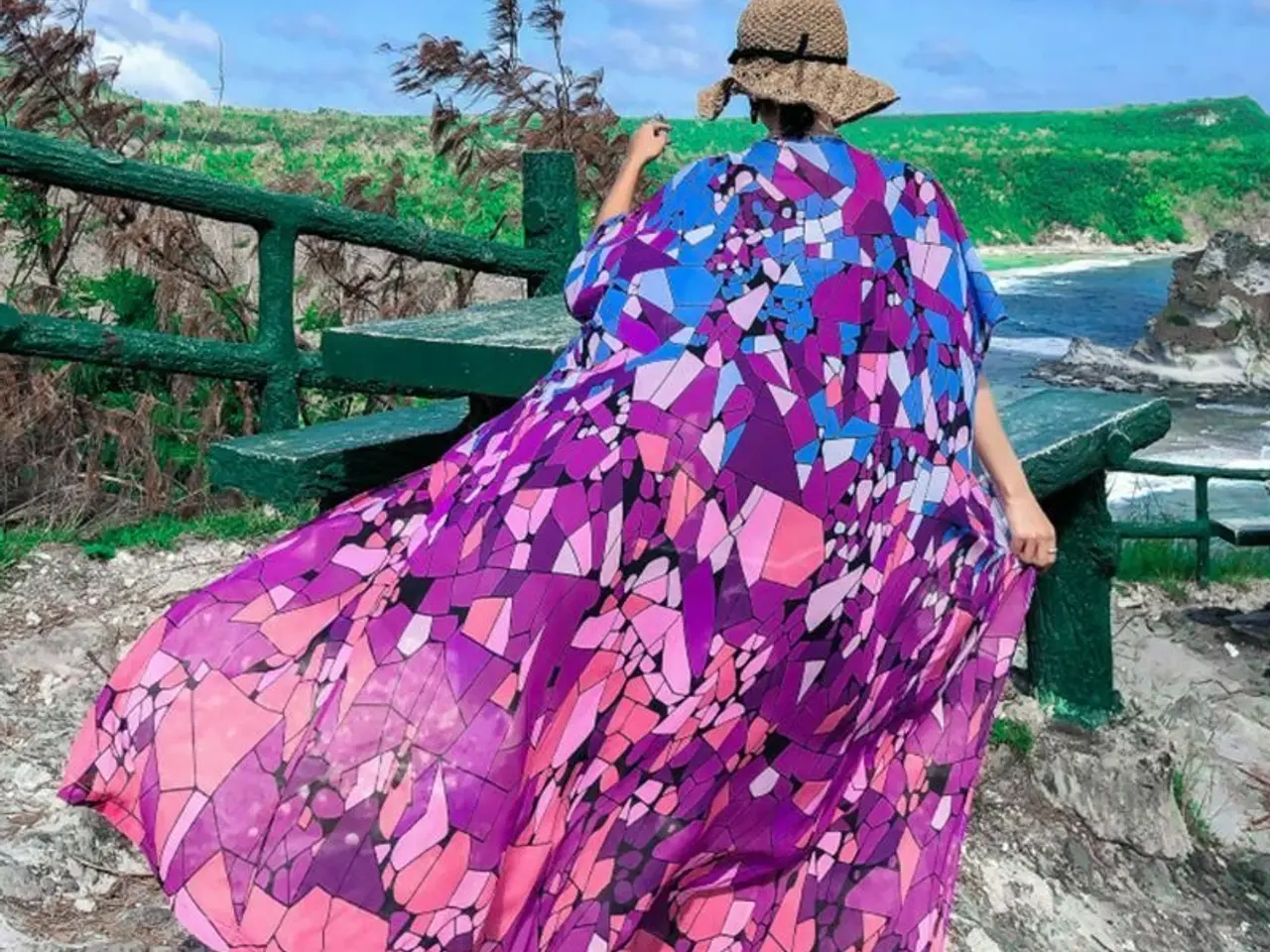 Billede 4 - kimino.chiffon.multifarv.m.mosaik Print- One size
