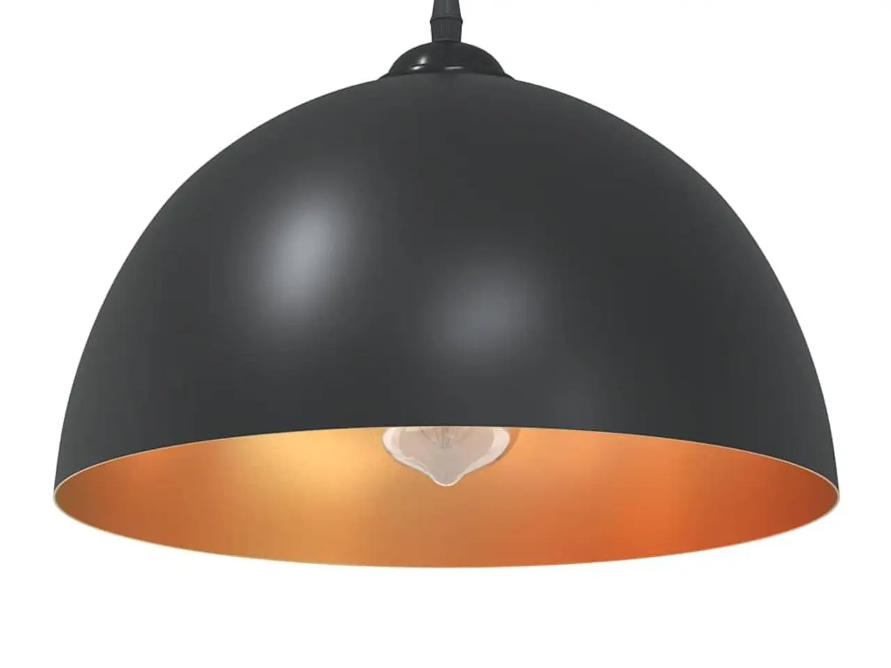 Billede 1 - Pendellamper 2 stk højdejusterbar E27 Ø 30 cm metal sort