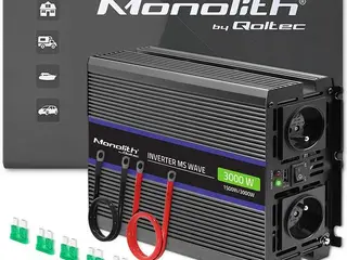 Strøminverter til bil 12V til 230V - Qoltec Monolith 3000 MS Wave, 1500/3000 W, USB