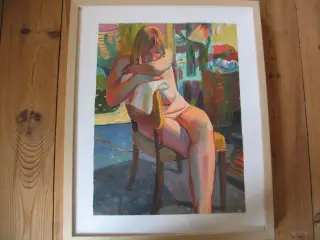 Girl resting on chair and towel