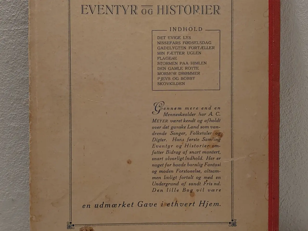 Billede 2 - A.C.Meyer: Eventyr og Historier.Udg 1923 af Fremad