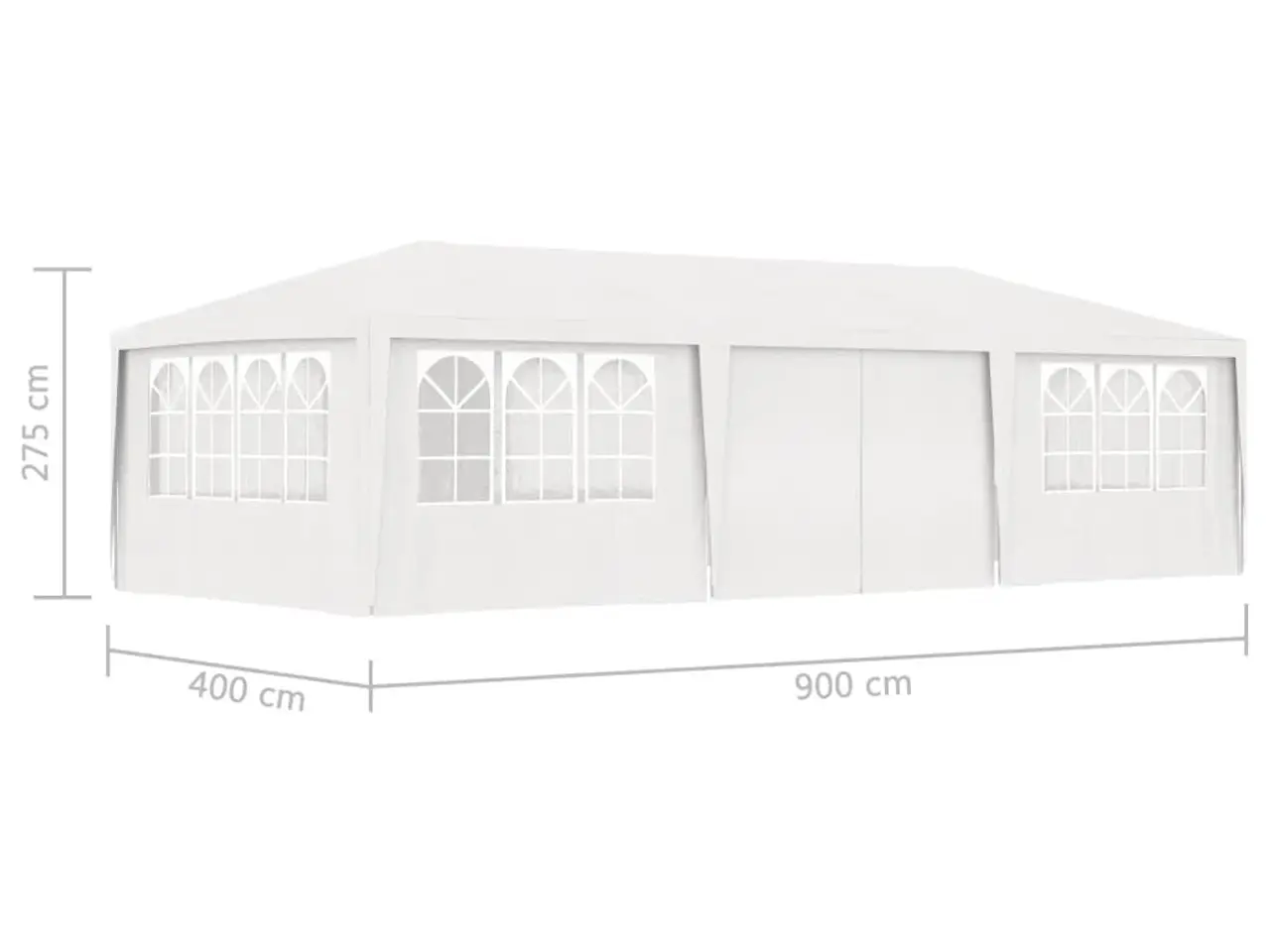 Billede 9 - Festtelt med sidevægge 4 x 9 m - hvid