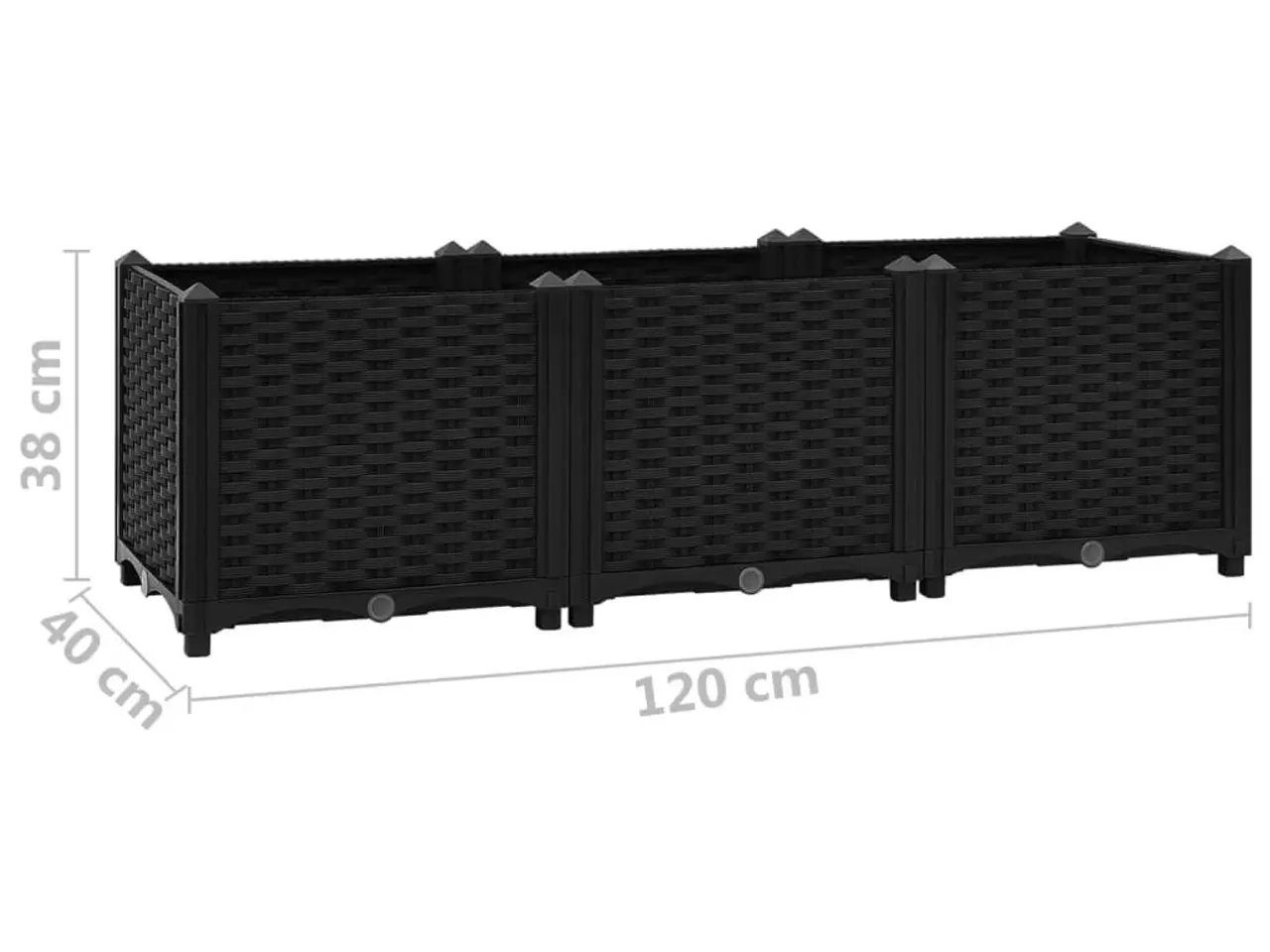 Billede 8 - Højbed 120x40x38 cm polypropylen