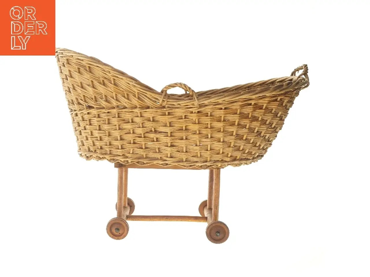 Billede 1 - Fletvugge med hjul (str. 60x33 cm)
