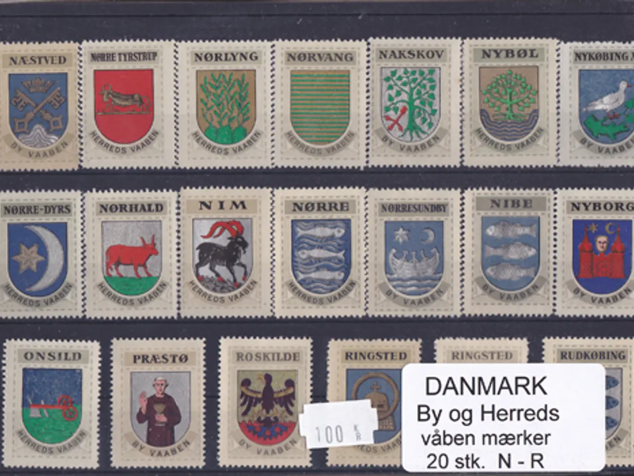 Billede 1 - Danmark By-Herredsvåbenmærker N-R 20 Stk.