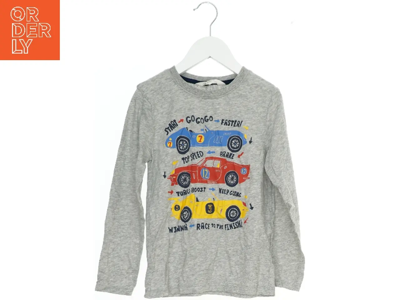 Billede 1 - Langærmet Grå T-shirt med Biler fra H&M (str. 128)