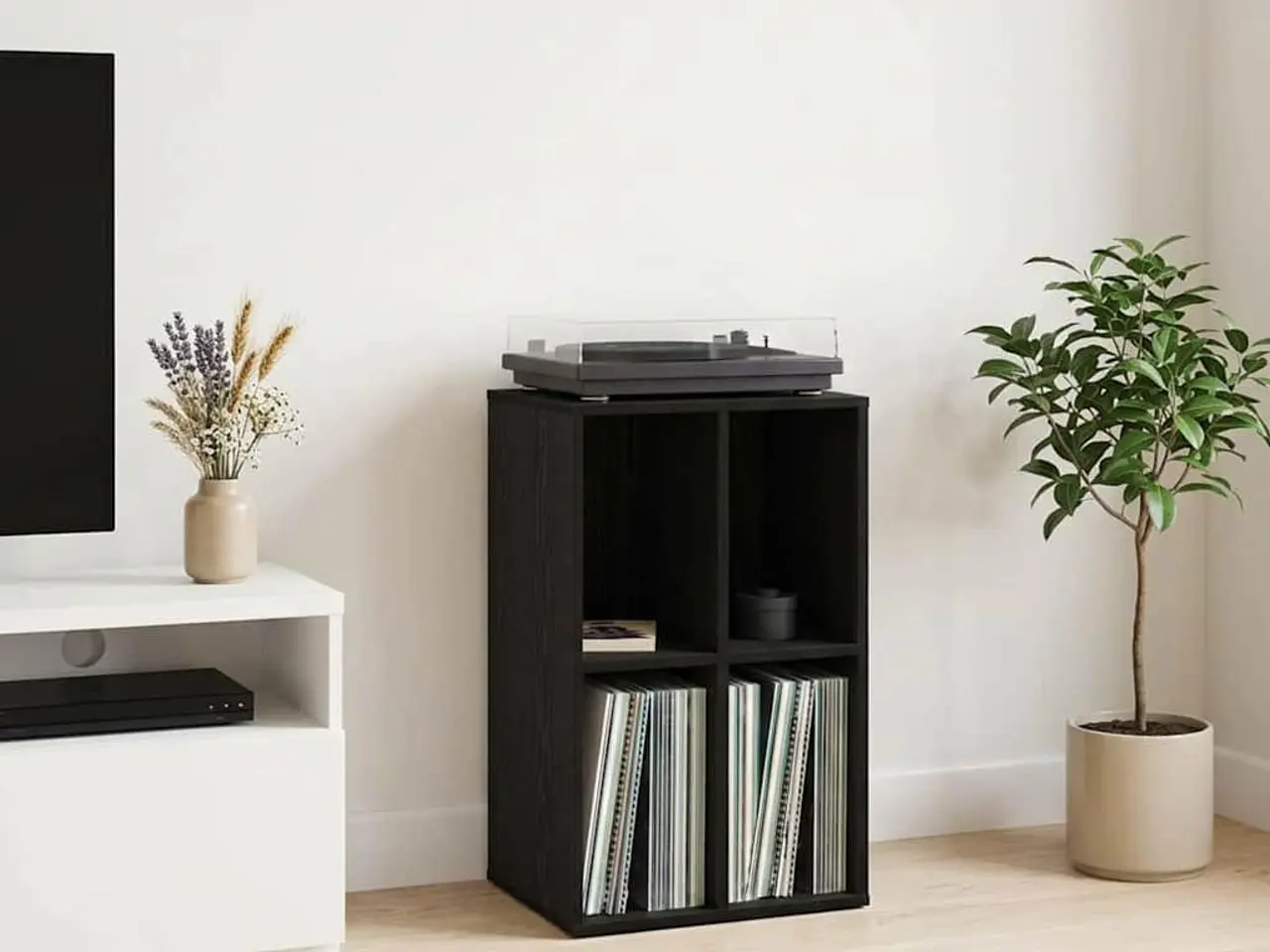 Billede 1 - Pladeskab i sort eg 44,5 x 36,5 x 74,5 cm