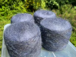 Italiensk garn, Mohair / Silke - Blå/Grå - 377 g