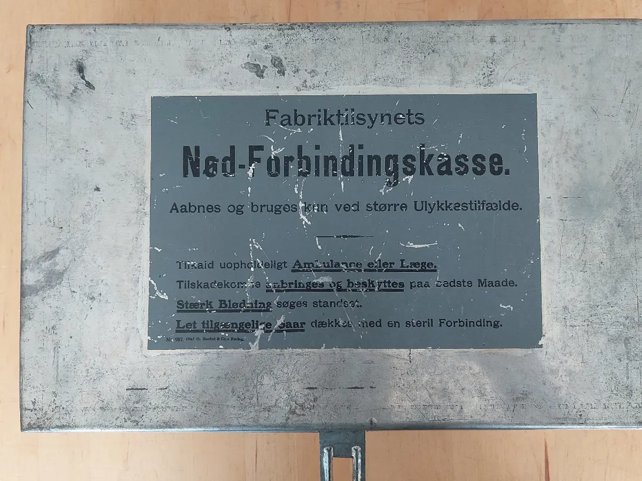 Billede 1 - Se pris - Gammel original forbindingskasse i metal